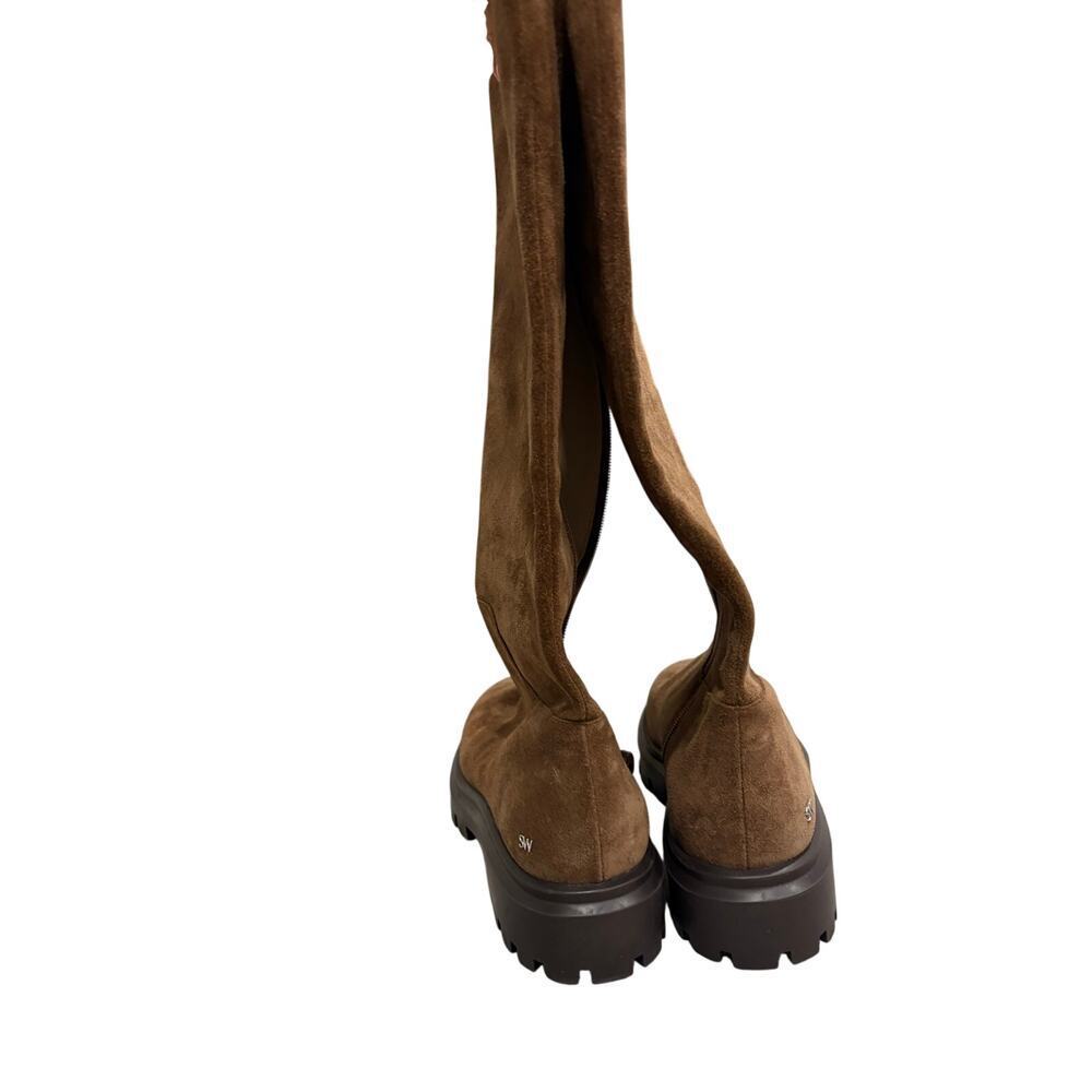 Stuart Weitzman Ultra Lug Suede Knee-High Boot in espresso suede 7 1/2 - Picture 9 of 14